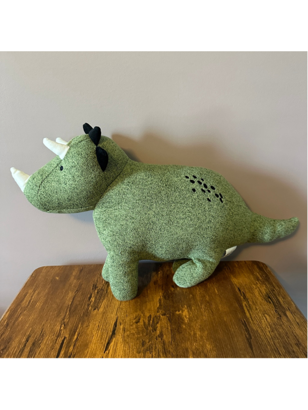 Pillowfort Green Triceratops Dinosaur Plush Throw Pillow 21" Kids Room Decor